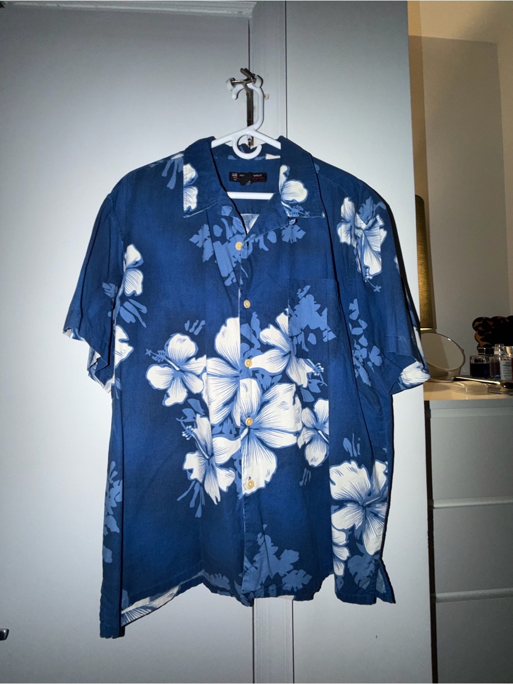U.S. Polo Assn. Navy Blue Hawaiian Floral Button-Down Shirt